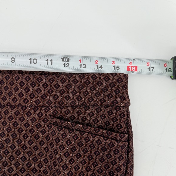 Beautiful Chicos Pants Size 1 R Brown‎ Geometric Print Straight Leg Stretch - Picture 9 of 11
